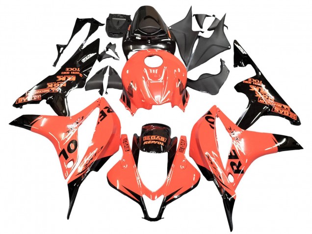 2007-2008 Orange Glossy Black Repsol Honda CBR600RR Motorcycle Fairings