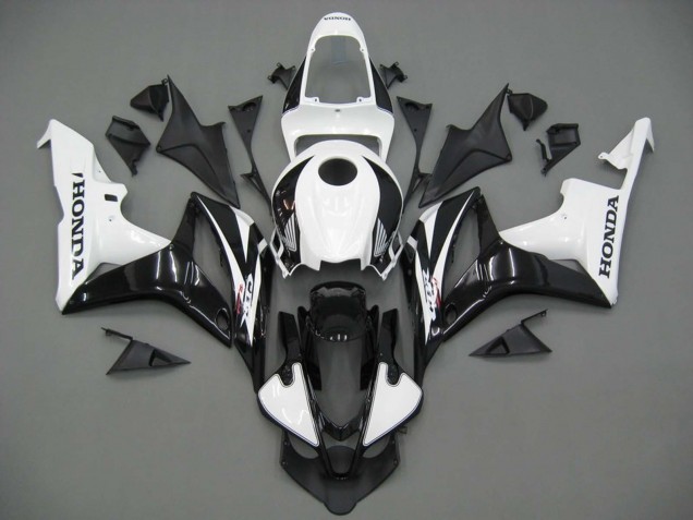 2007-2008 White Black Racing Honda CBR600RR Motorcycle Fairings