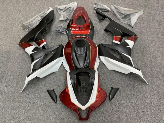 2007-2008 White Red Matte Black Honda CBR600RR Motorcycle Fairings