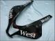 2007-2008 Glossy Black White West Honda CBR600RR Motorcycle Fairings
