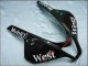 2007-2008 Glossy Black White West Honda CBR600RR Motorcycle Fairings