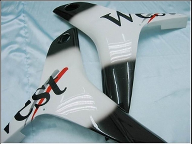 2007-2008 Glossy Black White West Honda CBR600RR Motorcycle Fairings