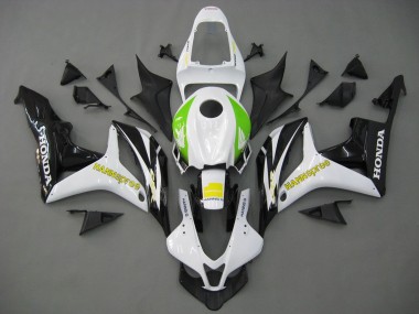 2007-2008 White Green Yellow Glossy Black Hannspree Honda CBR600RR Motorcycle Fairings