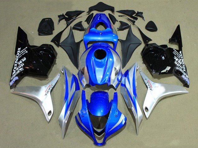 2009-2012 Silver Blue Glossy Black Racing Honda CBR600RR Motorcycle Fairings