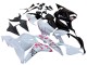 2009-2012 White Cherry Blossom Glossy Black Honda CBR600RR Motorcycle Fairings