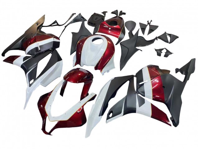 2009-2012 White Red Matte Black Honda CBR600RR Motorcycle Fairings