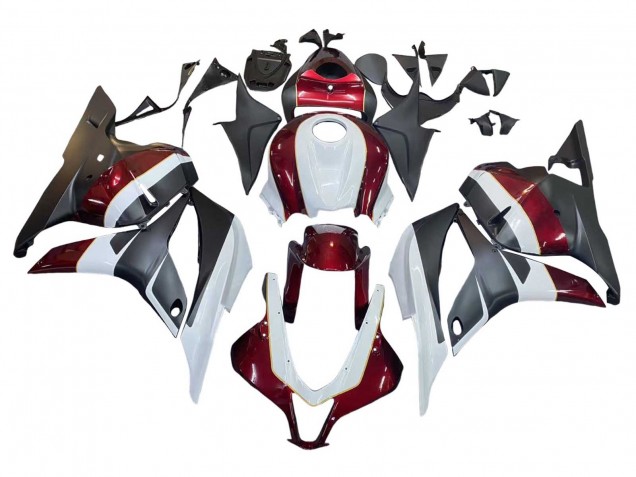 2009-2012 White Red Matte Black Honda CBR600RR Motorcycle Fairings
