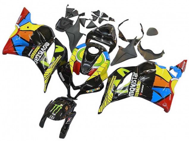 2009-2012 Black Multicolor MoviStar Honda CBR600RR Motorcycle Fairings
