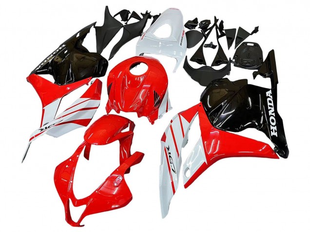 2009-2012 White Red Glossy Black Honda CBR600RR Motorcycle Fairing