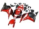 2009-2012 Red Glossy Black Matte Black Stripe Honda CBR600RR Motorcycle Fairings