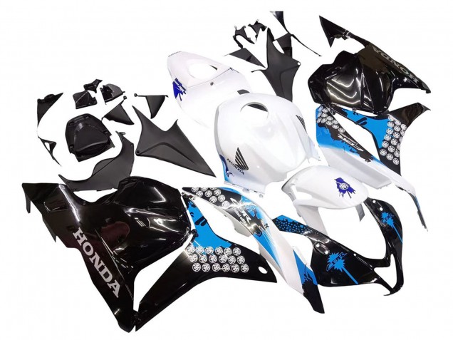 2009-2012 White Blue Glossy Black Honda CBR600RR Motorcycle Fairings Kit