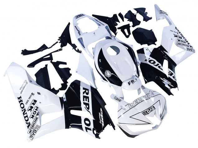 2013-2023 White Glossy Black Repsol Honda CBR600RR Motorcycle Fairings