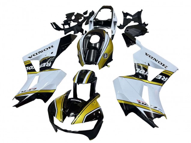 2013-2023 White Gold Glossy Black Repsol Honda CBR600RR Motorcycle Fairings