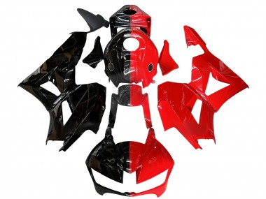 2013-2023 Glossy Black Red Split Honda CBR600RR Motorcycle Fairings