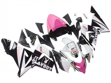2004-2005 Black Pink White Playboy Motul Kawasaki ZX10R Motorcycle Fairings