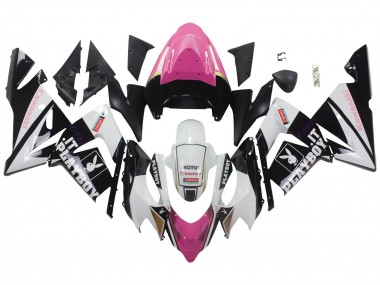 2004-2005 Black Pink White Playboy Motul Kawasaki ZX10R Motorcycle Fairings