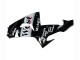 2006-2007 Glossy Black White West Kawasaki ZX10R Motorcycle Fairings