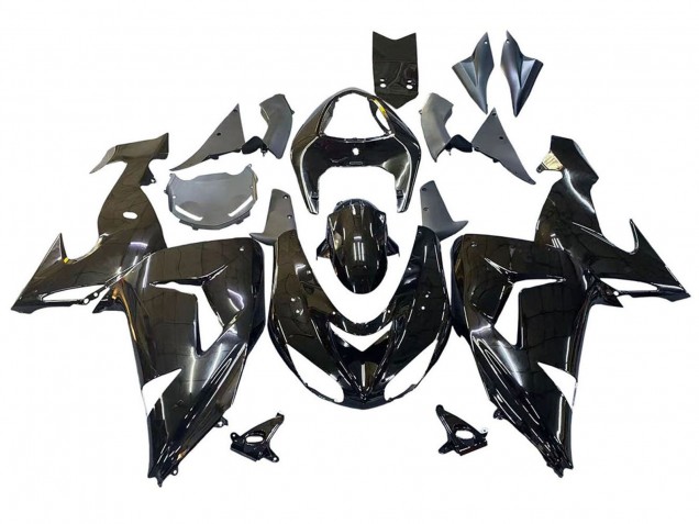 2006-2007 Glossy Black Kawasaki ZX10R Motorcycle Fairings