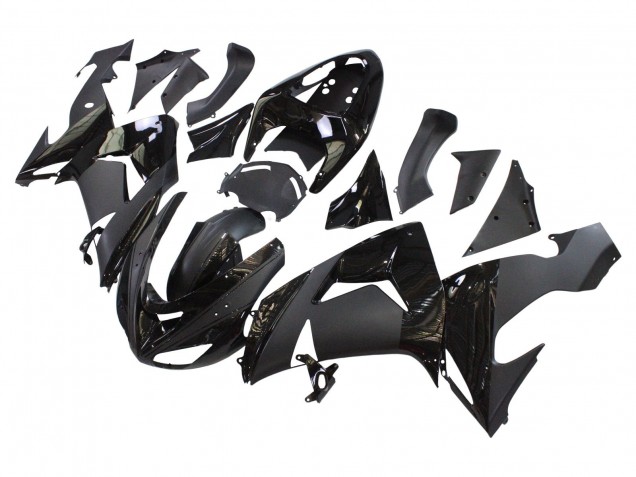 2006-2007 Matte Black Glossy Black Kawasaki ZX10R Motorcycle Fairings