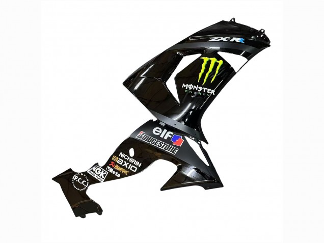 2006-2007 Grey Yellow Glossy Black Monster Elf Kawasaki ZX10R Motorcycle Fairings