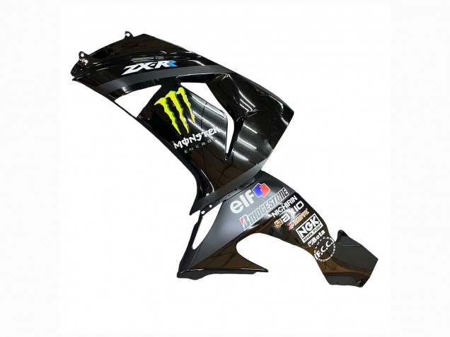 2006-2007 Grey Yellow Glossy Black Monster Elf Kawasaki ZX10R Motorcycle Fairings