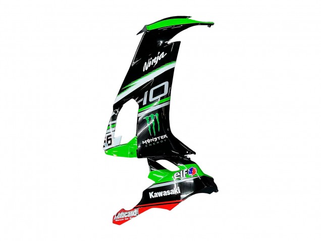 2008-2010 Green White Red Black Monster Elf 66 Kawasaki ZX10R Motorcycle Fairings
