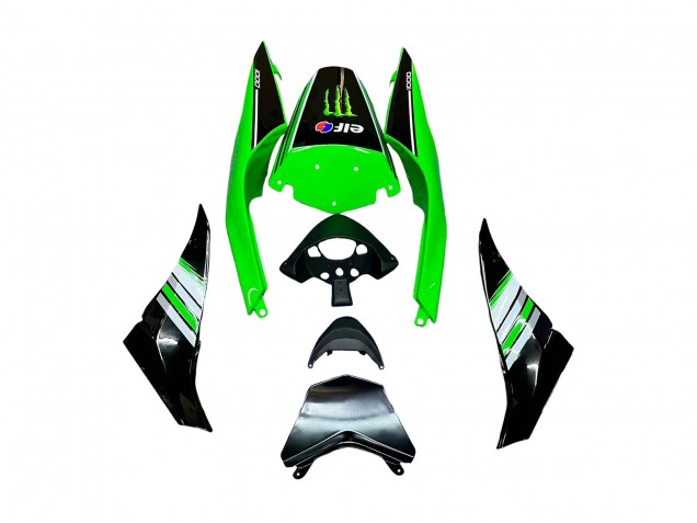 2008-2010 Green White Red Black Monster Elf 66 Kawasaki ZX10R Motorcycle Fairings