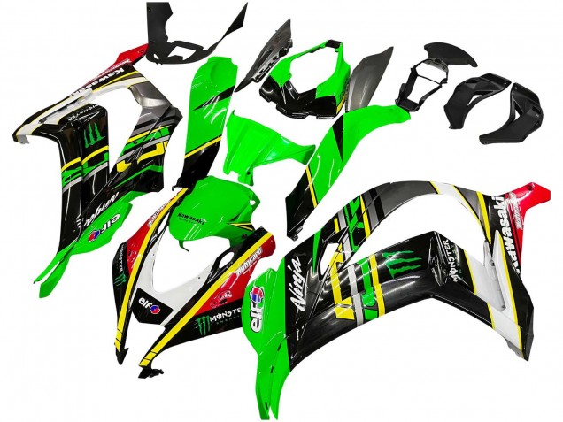 2016-2020 Green Yellow Red Black Elf Monster Kawasaki ZX10R Motorcycle Fairings