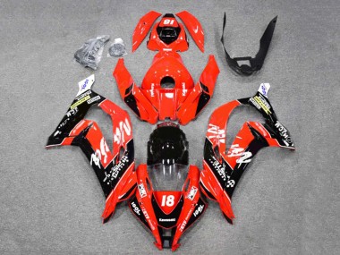 2016-2020 Red Glossy Black White Monster 18 Kawasaki ZX10R Motorcycle Fairings