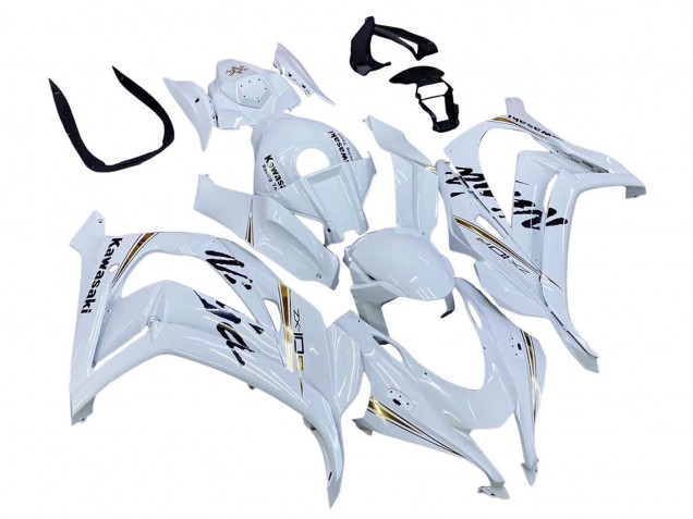 2016-2020 White Gold Black Kawasaki ZX10R Motorcycle Fairings