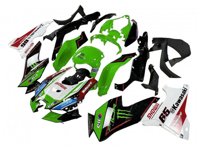 2021-2025 Green Black White Red Blue Showr Elf Monster Kawasaki ZX10R Motorcycle Fairings