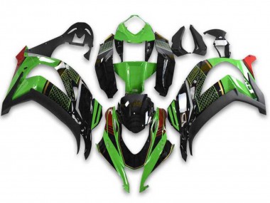 2021-2025 Green Black Red Honeycomb Kawasaki ZX10R Motorcycle Fairings