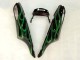 2006-2011 Glossy Black Green Flame Kawasaki ZX14R ZZR1400 Motorcycle Fairing