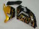 2006-2011 Glossy Black Gold Flame Kawasaki ZX14R ZZR1400 Motorcycle Fairings