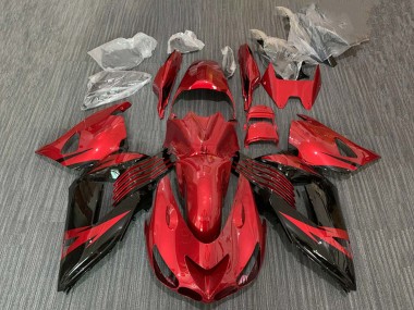 2006-2011 Red Glossy Black Kawasaki ZX14R ZZR1400 Motorcycle Fairing
