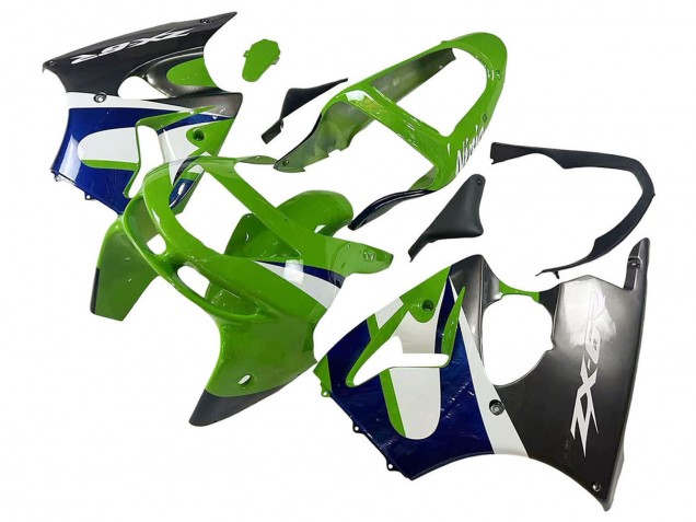 1998-1999 Green White Blue Silver Glossy Black Kawasaki ZX6R Motorcycle Fairings