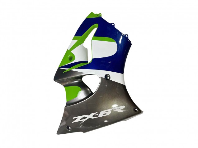 1998-1999 Green White Blue Silver Glossy Black Kawasaki ZX6R Motorcycle Fairings