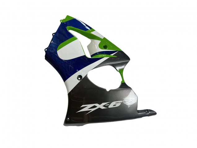 1998-1999 Green White Blue Silver Glossy Black Kawasaki ZX6R Motorcycle Fairings