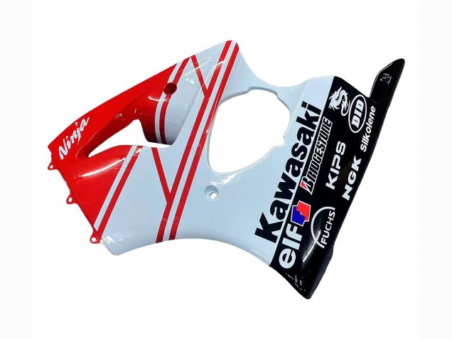 2000-2002 White Red Black Kawasaki ZX6R Motorcycle Fairings