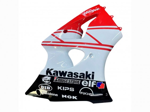 2000-2002 White Red Black Kawasaki ZX6R Motorcycle Fairings