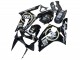 2003-2004 Glossy Black White Motul Lucky Strike Kawasaki ZX6R Motorcycle Fairings