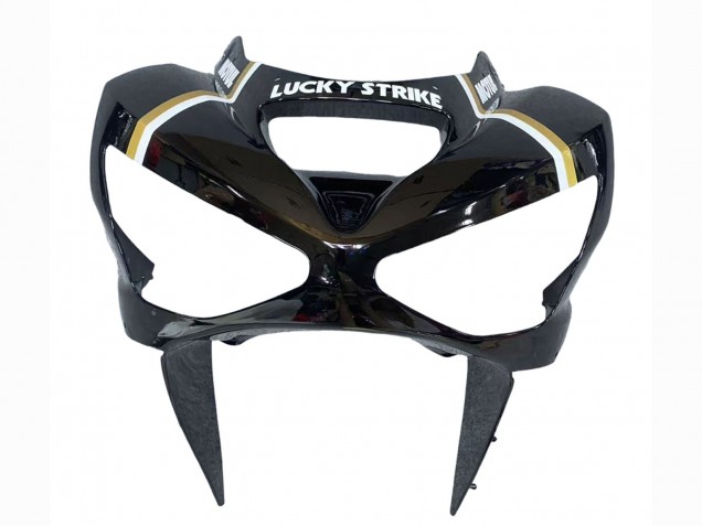 2003-2004 Glossy Black White Motul Lucky Strike Kawasaki ZX6R Motorcycle Fairings