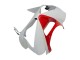 2003-2004 White Red Kawasaki ZX6R Motorcycle Fairings