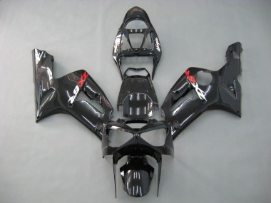 2003-2004 Glossy Black Kawasaki ZX6R Motorcycle Fairings