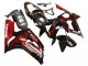2003-2004 Glossy Black Red Flame Kawasaki ZX6R Motorcycle Fairings