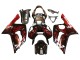 2003-2004 Glossy Black Red Flame Kawasaki ZX6R Motorcycle Fairings
