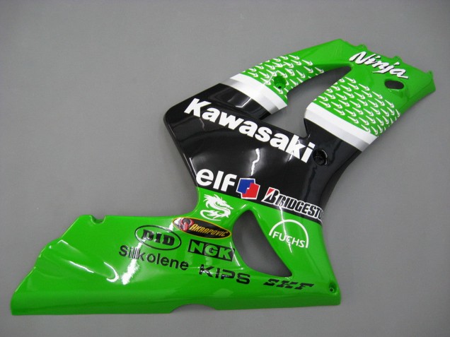 2003-2004 Green White Black Elf Bridgestone Kawasaki ZX6R Motorcycle Fairings