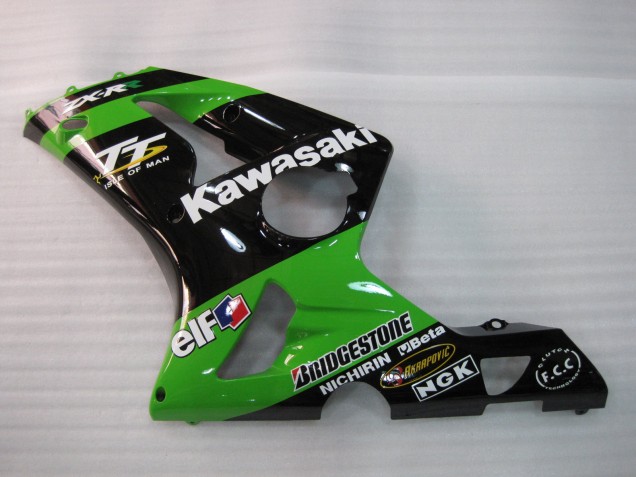 2003-2004 Green Black Elf Bridgestone Kawasaki ZX6R Motorcycle Fairings