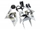 2003-2004 White Black Motul Lucky Strike Kawasaki ZX6R Motorcycle Fairings