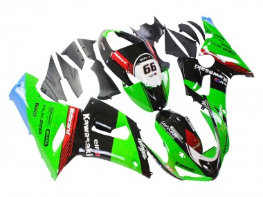 2005-2006 Green Red Black Elf 66 Kawasaki ZX6R Motorcycle Fairings